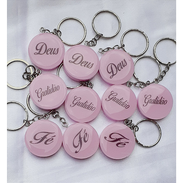 Kit Mini Chaveiro Redondo 3cm – c/ 10 unid | Frases Variadas e Personalizáveis