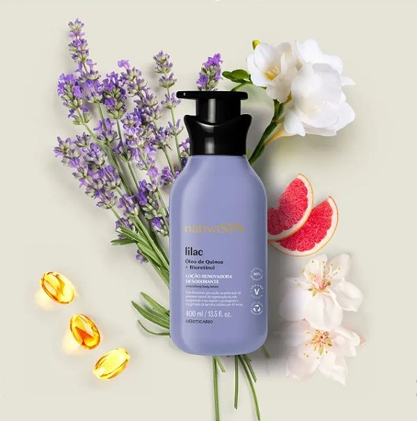 LOÇÃO RENOVDORA DESODORANTE HIDRATANTE CORPORAL NATIVA SPA LILAC 400ML