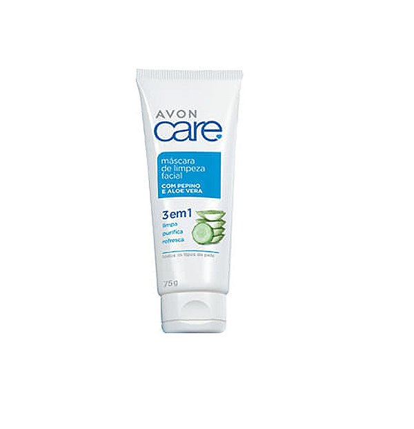 MASCARA DE LIMPEZA FACIAL COM PEPINO E ALOE VERA 3 EM 1 AVON CARE 75G