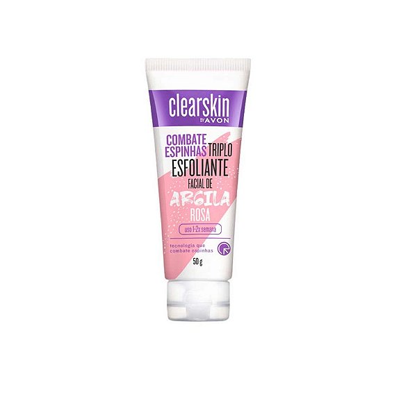 ESFOLIANTE FACIAL DE ARGILA ROSA  CLEARSKIN AVON 50G