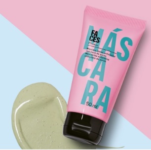 MÁSCARA FACIAL ESFOLIANTE REDUTORA DE POROS NATURA FACES 50ML