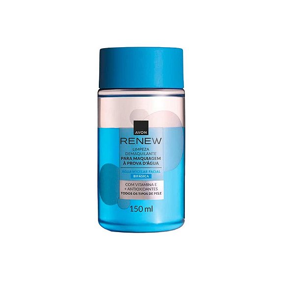 ÁGUA MICELAR FACIAL PARA LIMPEZA DEMAQUILANTE PARA MAQUIAGEM À PROVA D'ÁGUA RENEW AVON 150ML