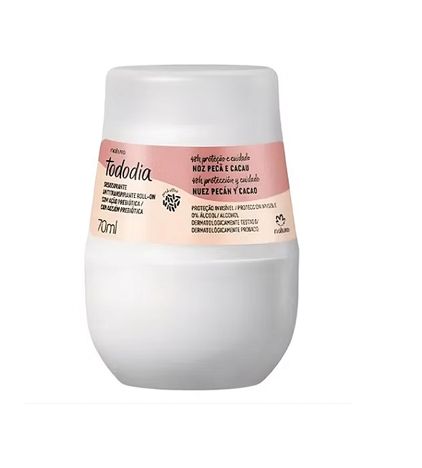 Desodorante Antitranspirante Roll-on Tododia Noz Pecã e Cacau 70ml