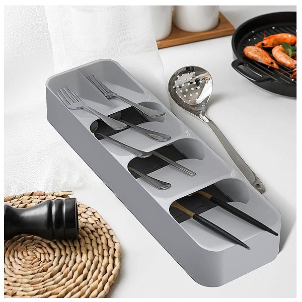 Organizador de Talheres - Cinza