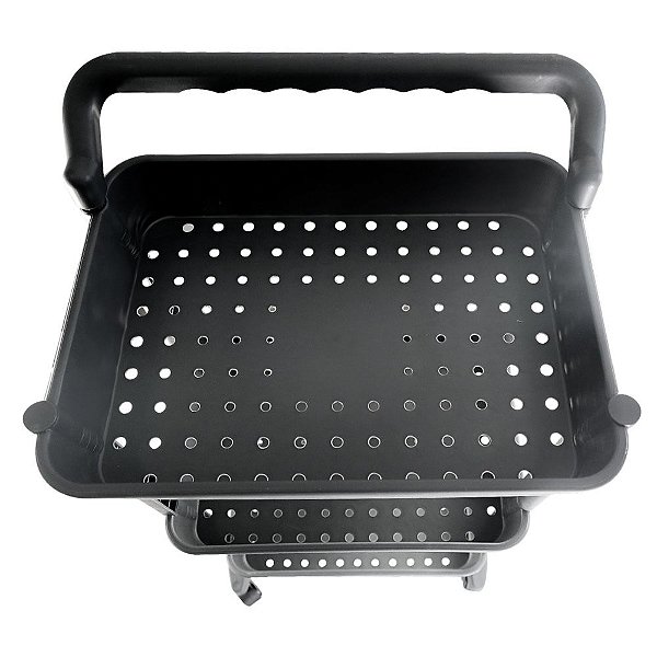 Carrinho Organizador Multiuso 3 Prateleiras Com Rodas Cinza