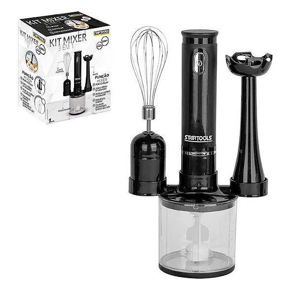 Kit Mixer, Processador e Batedor De Alimentos 3 Em 1 220V - Sortida