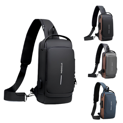 Bolsa Mochila De Ombro Anti roubo Transversal Usb Pochete