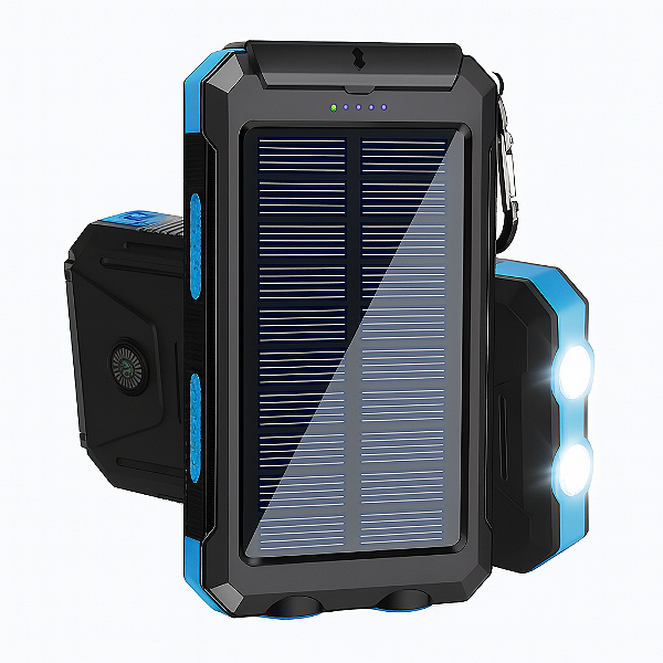 Carregador Portátil Power Bank Solar Usb Azul