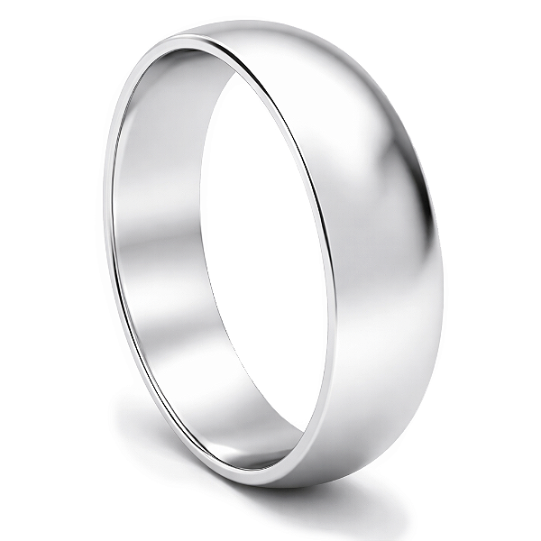 Aliança de Namoro Prata 950 Feminina 5,0mm Unidade | ALI125