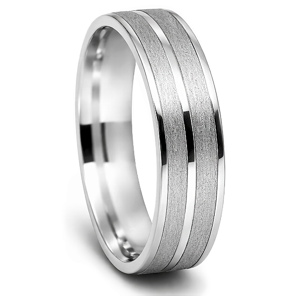 Aliança de Namoro Prata 950 Feminina 5,0mm Unidade | ALI168