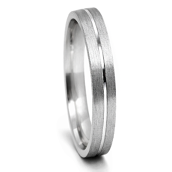 Aliança de Namoro Prata 950 Feminina 3,0mm Unidade | ALI197