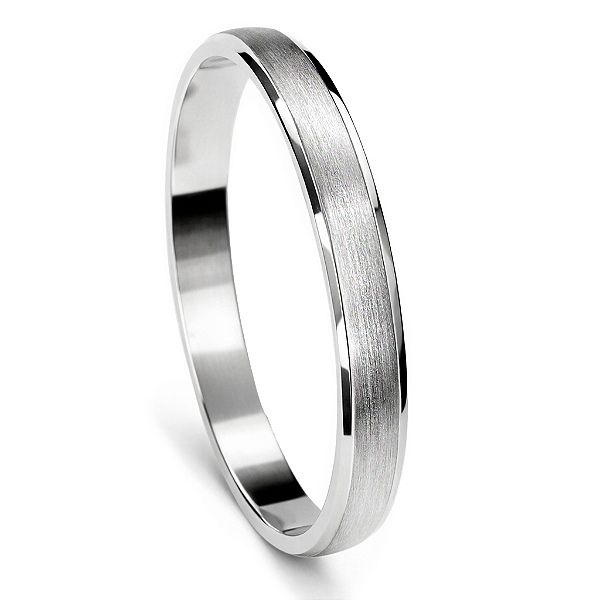 Aliança de Namoro Prata 950 Feminina 3,0mm Unidade | ALI199