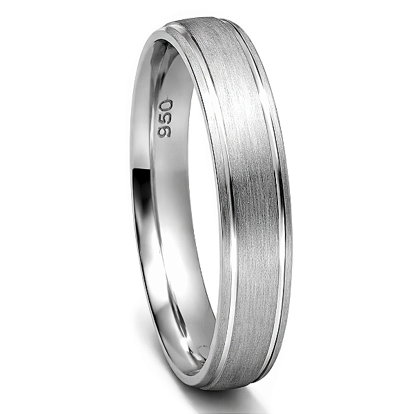 Aliança de Namoro Prata 950 Masculina 4,0mm Unidade | ALI200