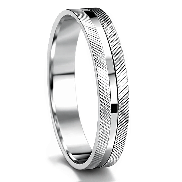 Aliança de Namoro Prata 950 Masculina 4,0mm Unidade | ALI203