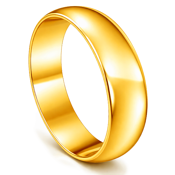 Par de Alianças Ouro 12k Meia Cana 5,2mm | ALI5-11OA