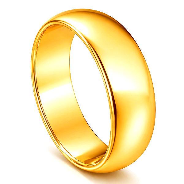 Par de Alianças Ouro 18k Meia Cana 6,5mm | ALI14OA