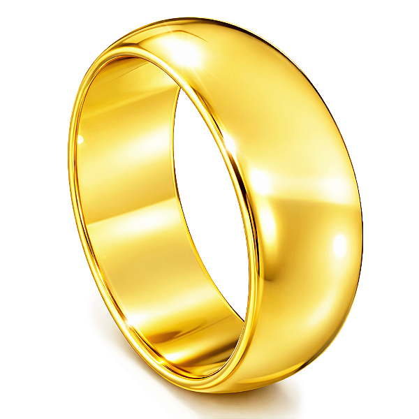 Par de Alianças Ouro 18k Meia Cana 7,5mm | ALI15OA