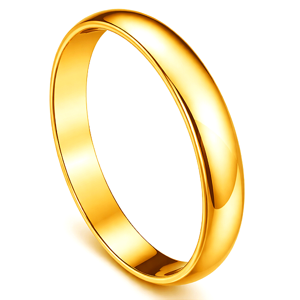 Par de Alianças Ouro 18k Meia Cana 3mm | ALI16OA