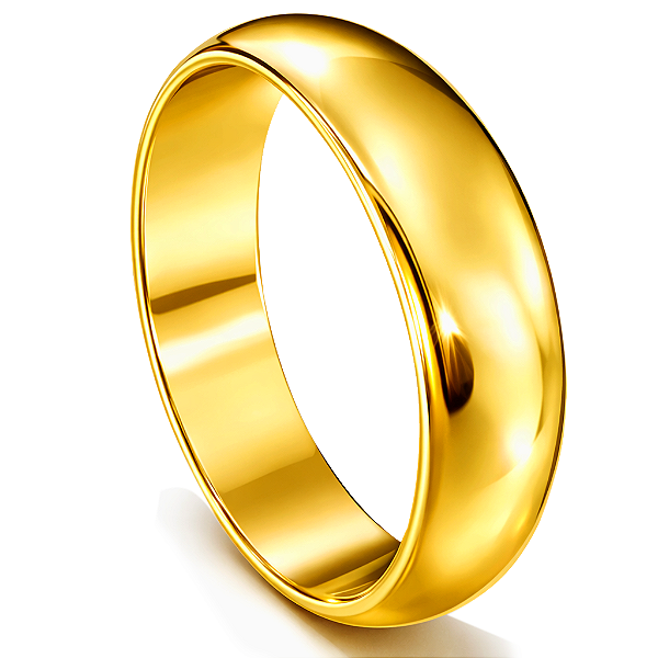Par de Alianças Ouro 12k Meia Cana 5,7mm | ALI5-156OA