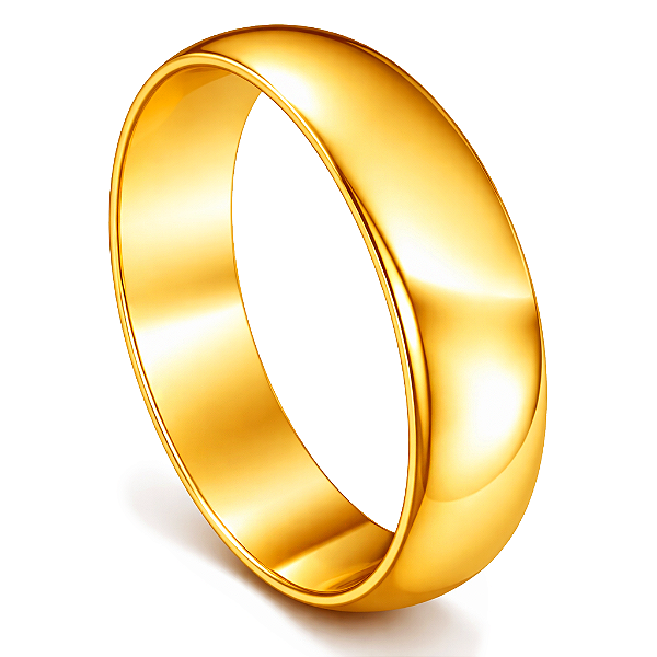 Par de Alianças Ouro 6k Meia Cana 5,5mm | ALI6-116OA