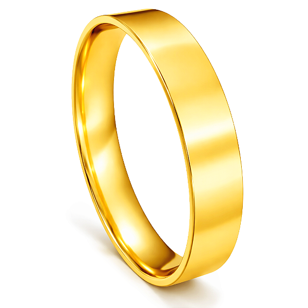 Par de Alianças Ouro 6k Quadrada 3,7mm | ALI6-218OA