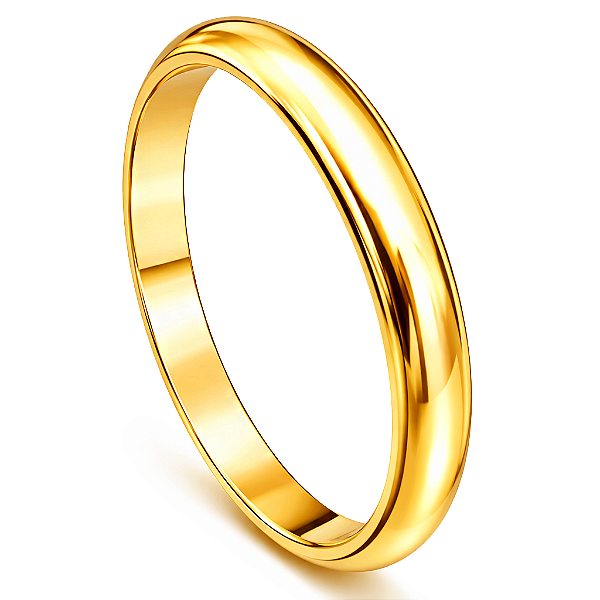 Par de Alianças Ouro 6k Meia Cana 2,6mm | ALI6-235OA