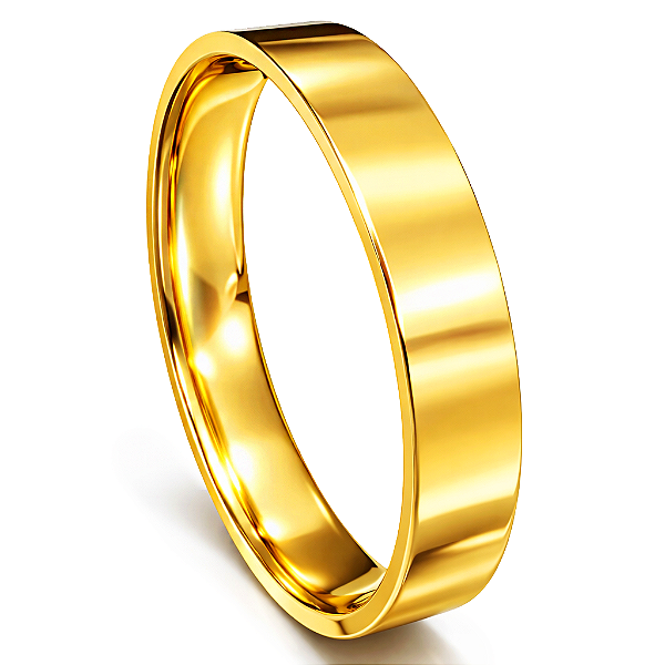 Par de Alianças Ouro 6k Quadrada 3,8mm | ALI6-251OA