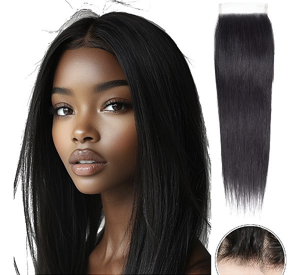 Closure Topo Liso 4x4 de 35cm cabelo humano