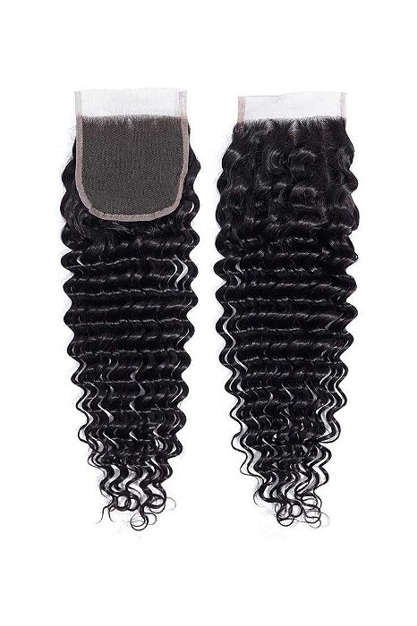 Top Closure Cacheada cabelo humano  35 a 45cm