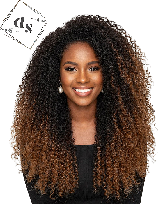 Fibra Bio Humanizada Bárbara - 70 cm - Ombre Mel - Kit com 330g