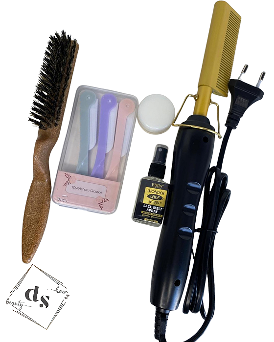 Kit Completo Arrumar Lace com Pente Quente