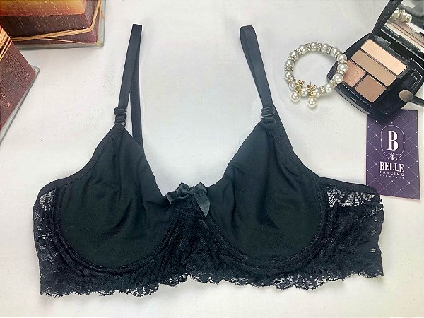 Sutiã Com Aro e Sem Bojo - Renda - Alças Ajustáveis - Moda Íntima - Sutia – Soutien