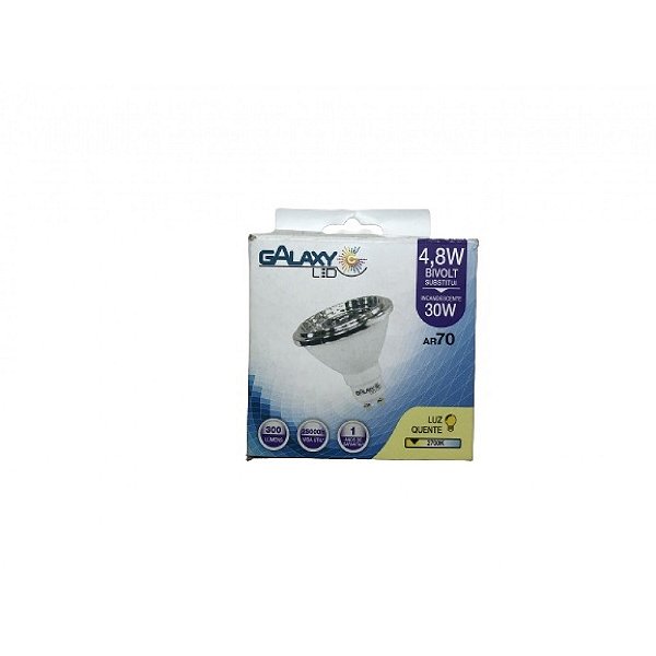 Lâmpada led AR70 4,8w 2700k GU10 1483 bivolt Galaxy Led.