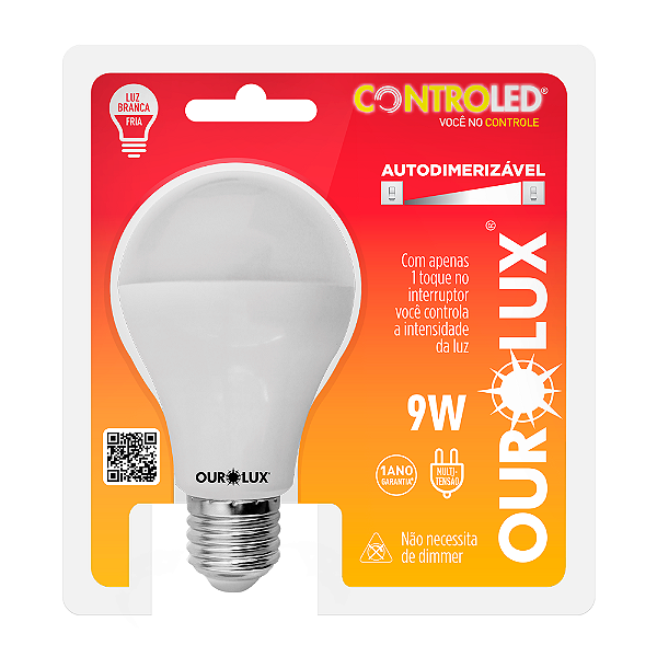 Lâmpada Inteligente Controled 9W Autodimerizável 6.500K bivolt.