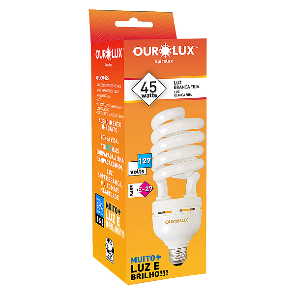 Lâmpada Fluorescente Spiralux 45W 127V 6400K.