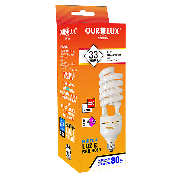 Lâmpada Fluorescente Spiralux 33W 220V 6400K.