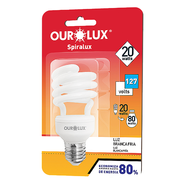 Lâmpada Fluorescente Spiralux 20W 127V 6400K.