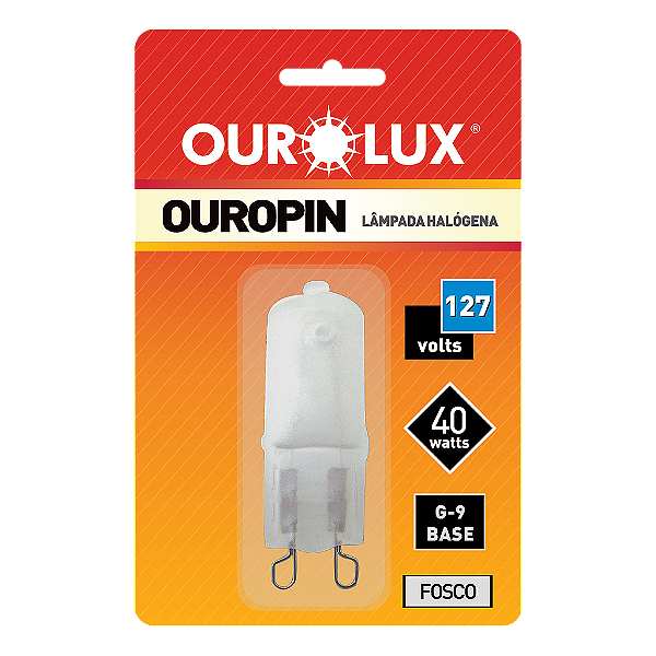 Lâmpada Halógena Ouropin G9 40W 127V Fosca.