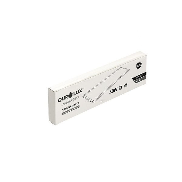 Plafon Superled Embutir 122X32 40W bivolt 2700K.