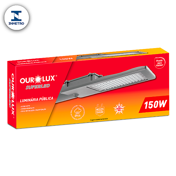 Luminária Pública LED 150W IP66 bivolt 6000K com INMETRO.
