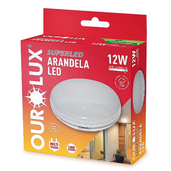 Luminária Superled Arandela 12W bivolt 6500K IP65.