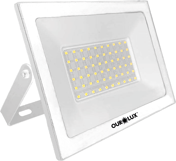 Superled Projetor Slim 50W SMD Branco 4.000 lúmens 6500K IP65 bivolt.