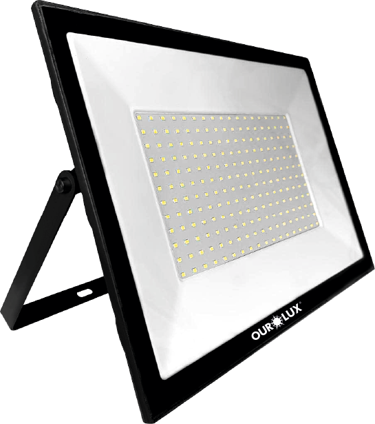 Superled Projetor Slim 150W SMD Preto 12.000 lúmens 6500K IP65 bivolt.