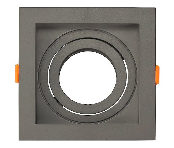 Spot de embutir recuado quadrado PAR20 13X13X4,35cm policarbonato preto.