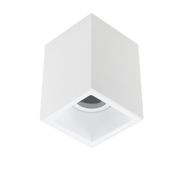 Plafon de sobrepor Square Out recuado quadrado direcionável PAR20 12X12X16,1cm alumínio branco.