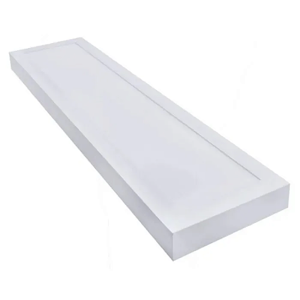 Luminária plafon led 72W 6500K branco frio retangular sobrepor 30cm X 120cm.