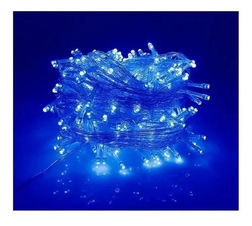 Pisca de Natal 100 Leds e fio Azul 8 Funções 8 Metros 127V.