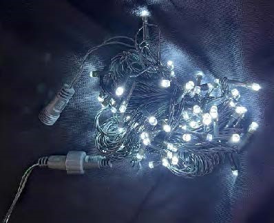 Pisca de Natal 100 Leds branco frio 8 Funções fio verde conector macho e fêmea 10 Metros 220V.