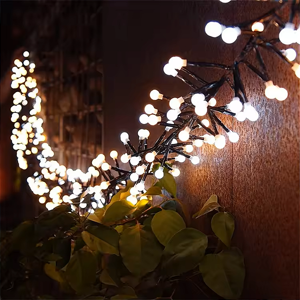 Pisca Festão 400 LEDS bolinha branco fio verde bivolt 3 metros IP65 com memória.