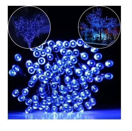 Cortina com 320 LEDs Azul 6mx0,8m 8 funções bivolt uso externo IP44.